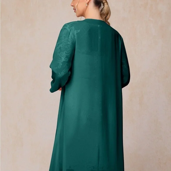 Mother Of The Bride Knee Length Chiffon Lace Formal Dress Teal Green SZ 12 NWOT - Picture 14 of 14